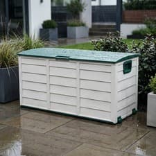 Image of Extra Large Outdoor Storage Box Weatherproof Plastic Garden Cushions Tools Box