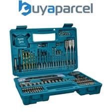 Image of Makita 101 Piece Drill Bit Holesaw Masonry HSS Drill Socket Flat Bit Set + Case