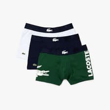 Image of Lacoste Cotton Stretch Trunks 3 Pack | Iconic Crocodile Design