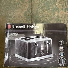 Image of Russell Hobbs 24381 Inspire Gloss Plastic Four Slice Toaster Black MINOR SCRATCH