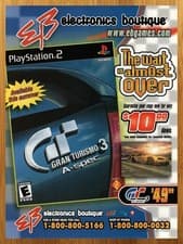Image of 2001 Gran Turismo 3 A-Spec Playstation 2 PS2 Print Ad/Poster EB Car Game Art 00s