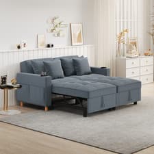 Image of YODOLLA 2-Seater Sofa Bed Convertible Chair Double Sleeper 3-in-1 Pull Out Chair