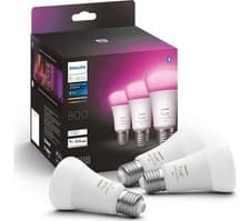 Image of PHILIPS HUE White & Colour Ambiance Smart LED Bulb - E27, Triple Pack
