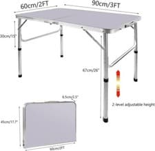 Image of Folding Table Portable Fold Up Tables Camping Garden Party Trestle Dinner Table