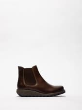 Image of Fly London Womens Brown SALV Boots Chelsea Leather Ankle Casual Wedge UK 3-8