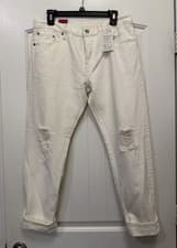 Image of NWT LEVI'S 501 CT Women's 29 x 32 Crop Jean 100% cotton Original Fit Cream Color