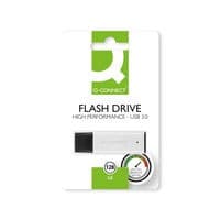Image of Q-Connect Black/Silver USB 3.0 High Performance 128GB Flash Drive KF11509