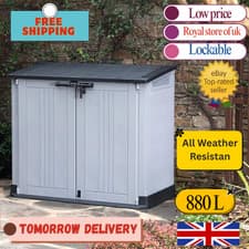 Image of Large Keter Store NOVA Garden Lockable Storage Box XL Shed Outside Bike Bin Tool