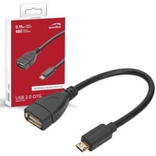 Image of Speedlink OTG Adapter Cable USB-A Socket to Micro-USB Plug for Mobile Tablet