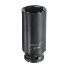 Image of 1 Inch SAE Deep Impact Socket 1/2 Inch Drive 6 Point CR-MO Steel Socket