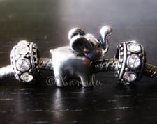 Image of Baby Elephant Charm And Crystal Birthstone Spacer Beads For Charm Bracelets
