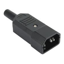 Image of AC 250V 10A IEC C14 3 Prong Male Socket Power Adapter Black