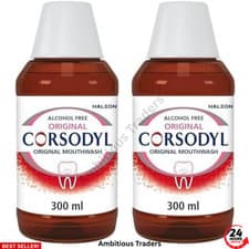 Image of Corsodyl Alcohol Free Antibacterial Mouthwash 300ml mint flavour 2 PACK