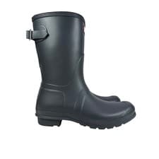 Image of Hunter Original Short Rain Boots Womens 9 Dark Slate Rubber Adjustable Buckle
