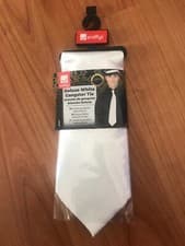Image of White Gangster Tie Deluxe 1920s Fancy Dress Halloween Costume Cosplay