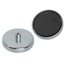 Image of Ferrite Pot Magnet with M5 Internal Thread - 57mm dia x 10mm thick - 23.7kg Pull