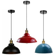 Image of Industrial Pendant Ceiling Light Lamp E27 Metal Shade Modern Indoor Living Room