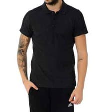 Image of Adidas Essential 3 Stripe Polo - Black Size S - Short Sleeve Top - New