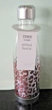Image of Sports Water Bottle Brown Leopard Animal Print 600ml Screw Cap Camping Hiking