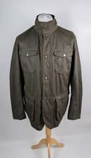 Image of Barbour Mens Ogston Waxed Jacket - Olive size UK Large Button up Smart NEW