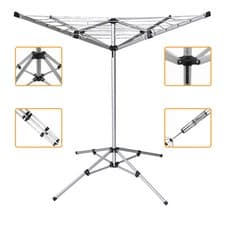 Image of 16M Clothes Airer Portable Rotary Washing Line 4 Arm Free Standing Multi Laundry
