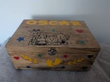 Image of Personalised New Baby Keepsake Memory Box Luxury Wooden Baby Shower Gift