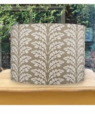 Image of Caramel Oak Leaf Botanical Lampshade Foliage Pattern Ceiling Pendant Drum Shade