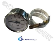 Image of THERMOMETER TEMPERATURE WHITE DIAL ROUND GAUGE 120°C 60mm ARTHERMO CLOCK