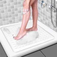 Image of Non Slip Bath Mat 53 x 53 cm Shower Mat Bathtub Anti-Mold Rubber Strong Suction