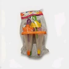 Image of 4 Piece Umbrella Shaped Ice Lolly Moulds Plastic Ice Lolly Moulds