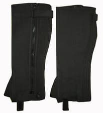 Image of RYDA Ladies Mens WIDE Black Brown Washable Amara Suede Horse Riding Half Chaps