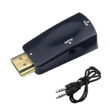 Image of HDMI to VGA Adapter Converter with 3.5mm Audio Jack Cable Male to Female Connect