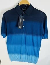 Image of New John Smedley Albatross S/Sleeve Slim Fit Polo Shirt Size L Cloudless Blue