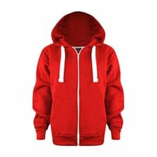 Image of Ladies Plain Zip Up Hoodie Sweatshirt Top UK S 
