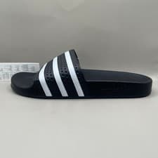 Image of Adidas Adilette Slides - Black/White - UK9/EU43 - 280647 New