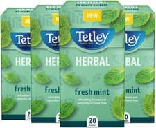Image of Tetley Fresh Mint Pack of 4 Boxes 80 Teabags