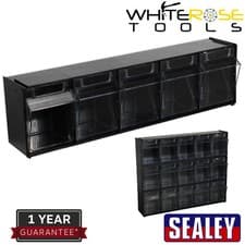 Image of Sealey Stackable Cabinet Box 5 Bins Organiser Tilting Freestanding Wall Mounted