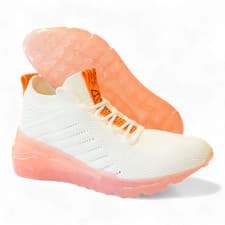 Image of Steve Madden Women's Cello Low Top Trainers White/Orange UK 4 (EU 37) TEAR