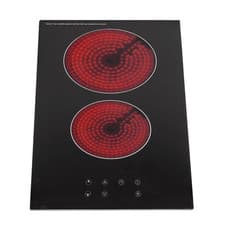 Image of SIA CERH31BL Black 30cm 2 Burner Domino Ceramic Electric Hob With Touch Control