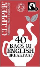 Image of Clipper Fairtrade Organic English Breakfast 40 Tea Bags