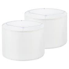 Image of 2Pcs Drum Lamp Shades 13"x13" Linen Round Lamp Shade for Table Lamps White
