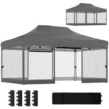 Image of Outsunny 3 x 4.5 m Pop Up Gazebo with Mesh, Heavy Duty Party Tent Marquee
