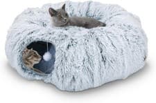 Image of Cat Tunnel Collapsible Pet Play Tube Dogs Bunnies Crinkle Suede Tunnel Washable