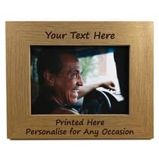 Image of Personalised 7x5 Oak Wooden Photo Custom Frame Gift For Family Friends Men Women