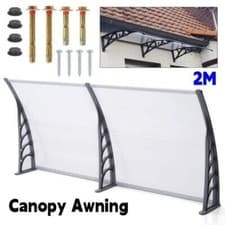 Image of 1.2m/1.5m/2m Door Canopy Awning Front Back Porch Patio Roof Rain Shelter Durable