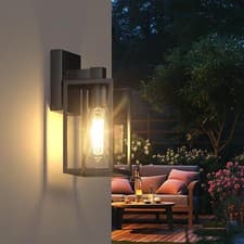 Image of Outdoor Wall Mount Exterior Wall Lantern Outside Porch Sconce Light w/ E27 Base