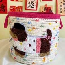 Image of Toys Storage Basket for Kids with Handles Desktop with Lid Sundries Storage