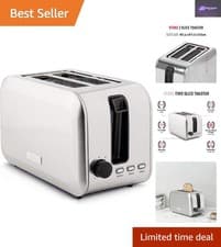 Image of Elegant 2 Slice Toaster with Adjustable Browning & Removable Crumb Tray - Stoke