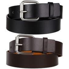 Image of Forest Mens Premium Bonded Leather Belt 1.5" Wide Classic Buckle MB031