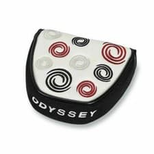 Image of Odyssey White Swirl Mallet Magnetic Closure Putter Head Cover UK Stock